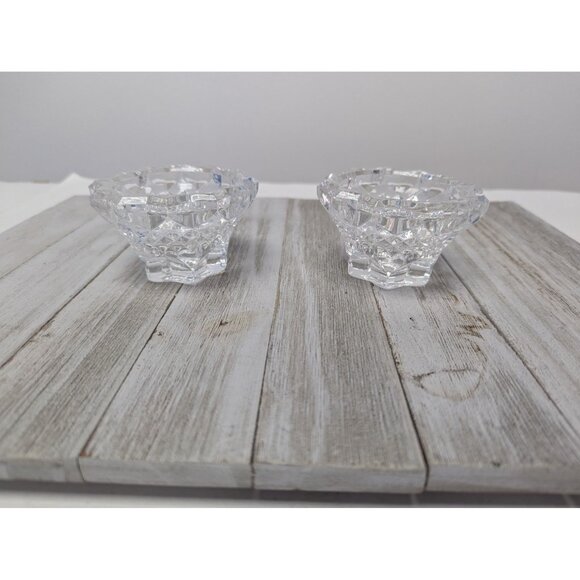 Imperlux Lead Crystal Candlestick Holders Genuine West Germany 2" Tall - Picture 1 of 4